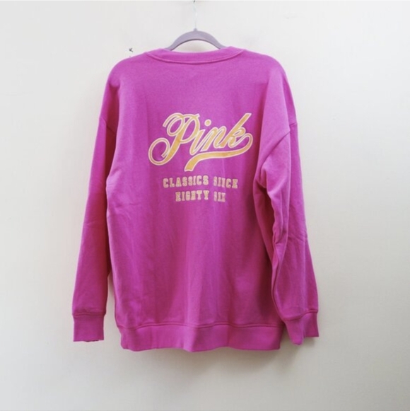 VS Pink Ivy Fleece Campus Sweatpants Outfit Limited Edition Pink Gossip (M) NWT! - Picture 6 of 16